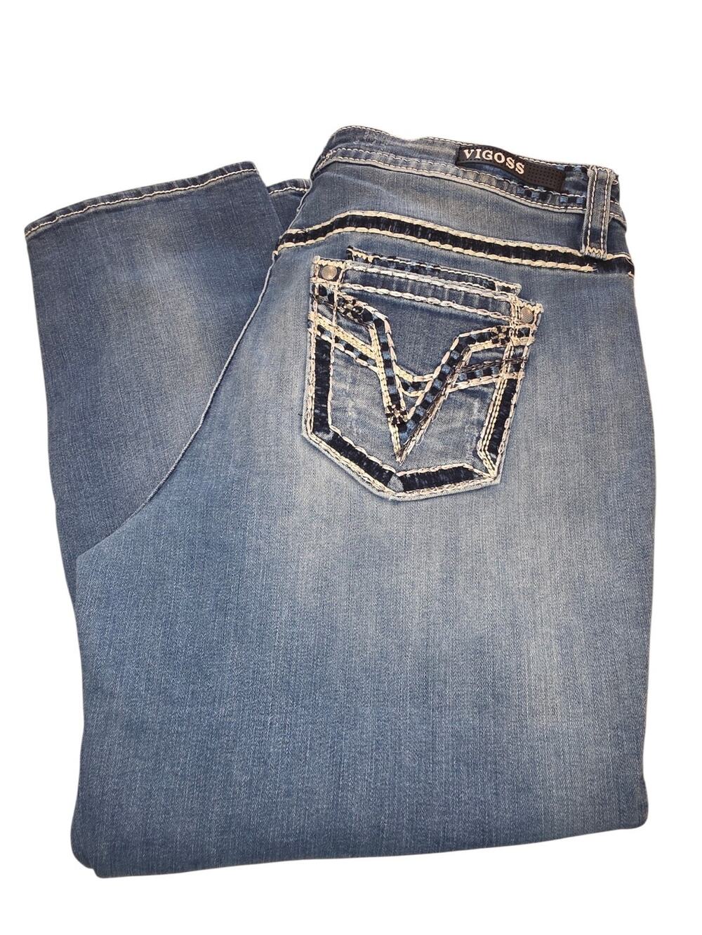 Vigoss The Dublin Heritage Fit Jeans Women's 13/14 Slim Boot Thick V Stitch Y2K